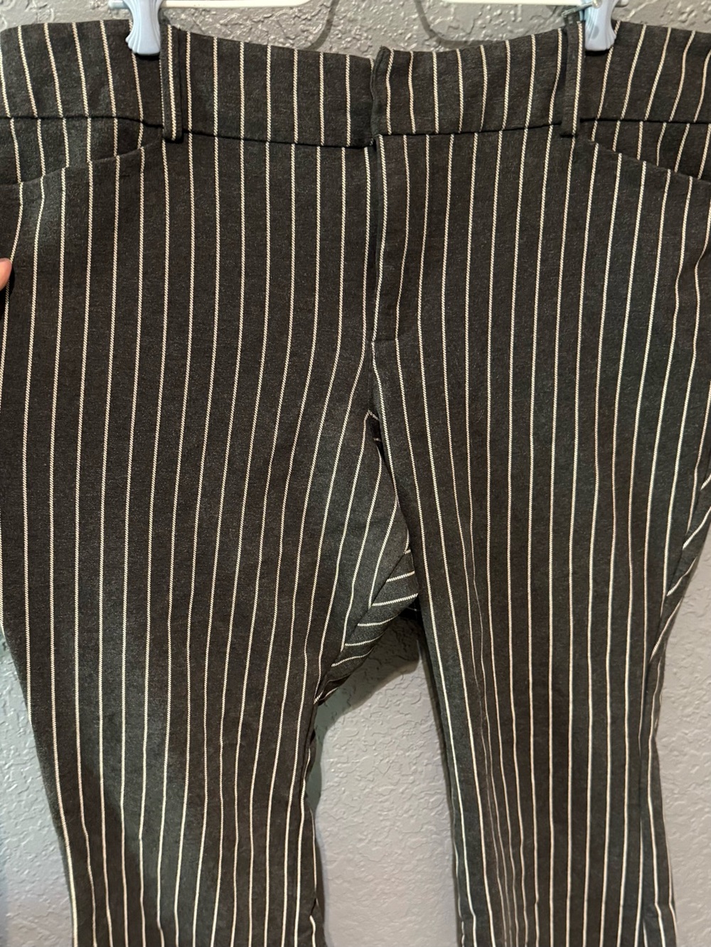 TORRID 22S like new bootcut stretch charcoal stripe ponte trousers